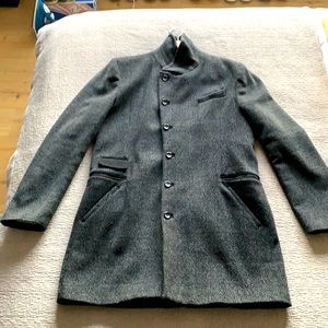 Troy Smith overcoat chevron and military interior